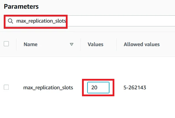 Upgrade Aurora PostgreSQL latest version with 0 Downtime using DMS Edit Max Replication Slots