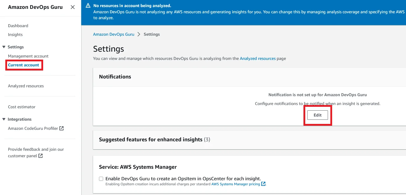 AWS DevOps Guru Console