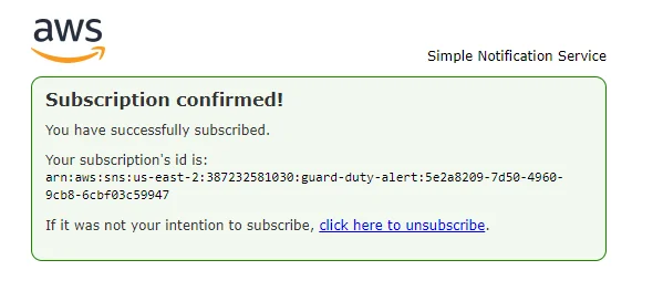Terraform SNS Subscription Confirmed