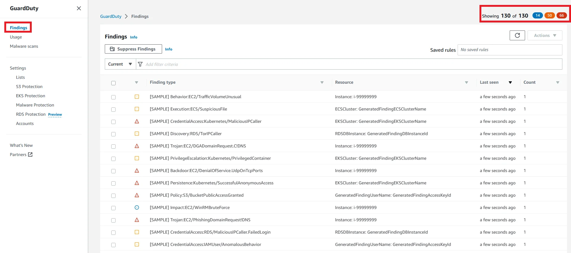 Enable GuardDuty Create CloudTrail using Terraform Generated Sample Findings