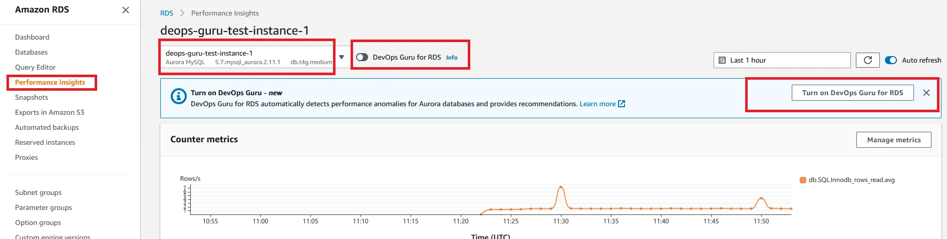 Enable Amazon DevOps Guru For RDS Turn On DevOps Guru in Existing RDS