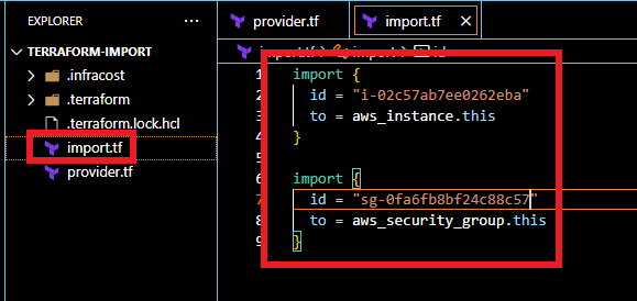 Terraform import