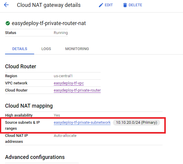 Terraform script FOR VPC Network