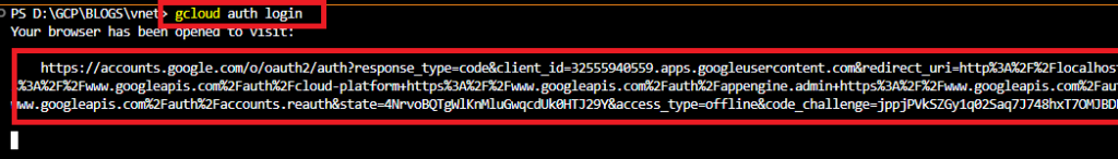GCP authentication login