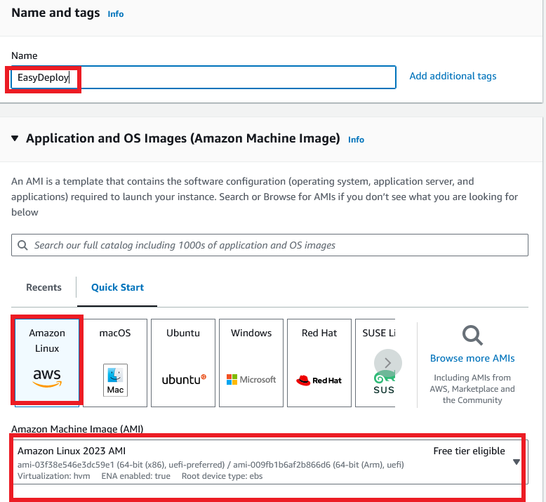 selecting OS Instance