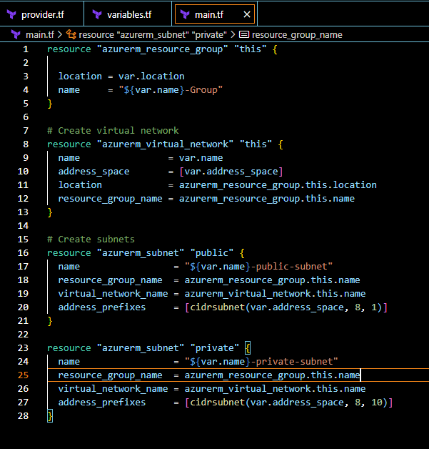 terraform script