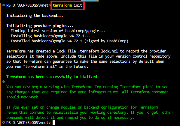 Terraform script FOR VPC Network