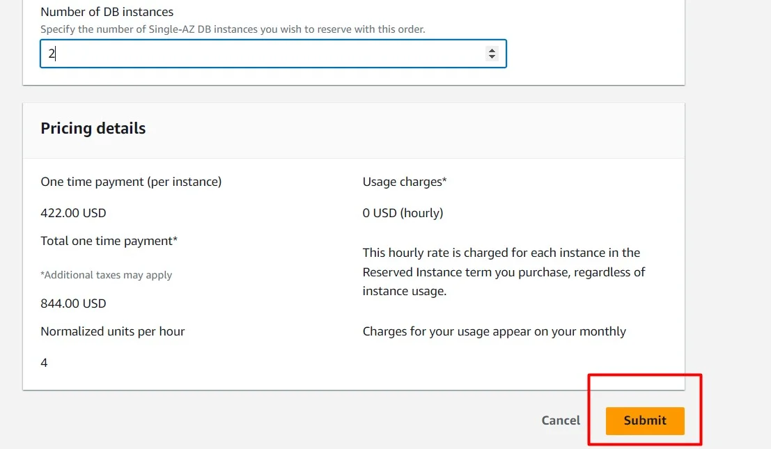 AWS Reserved instance