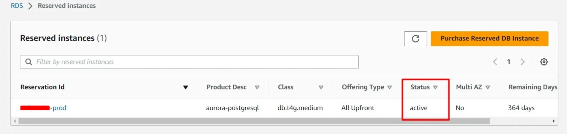 RDS Reserved Instance