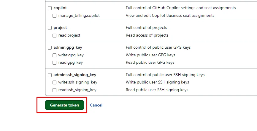 Github Personal access tokens