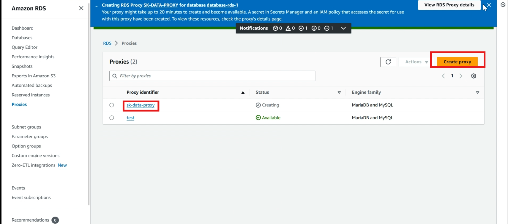 RDS proxy