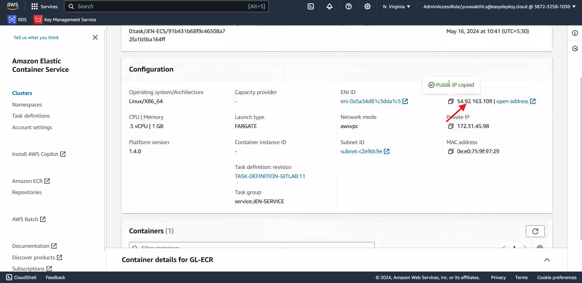 Copy task Public ip